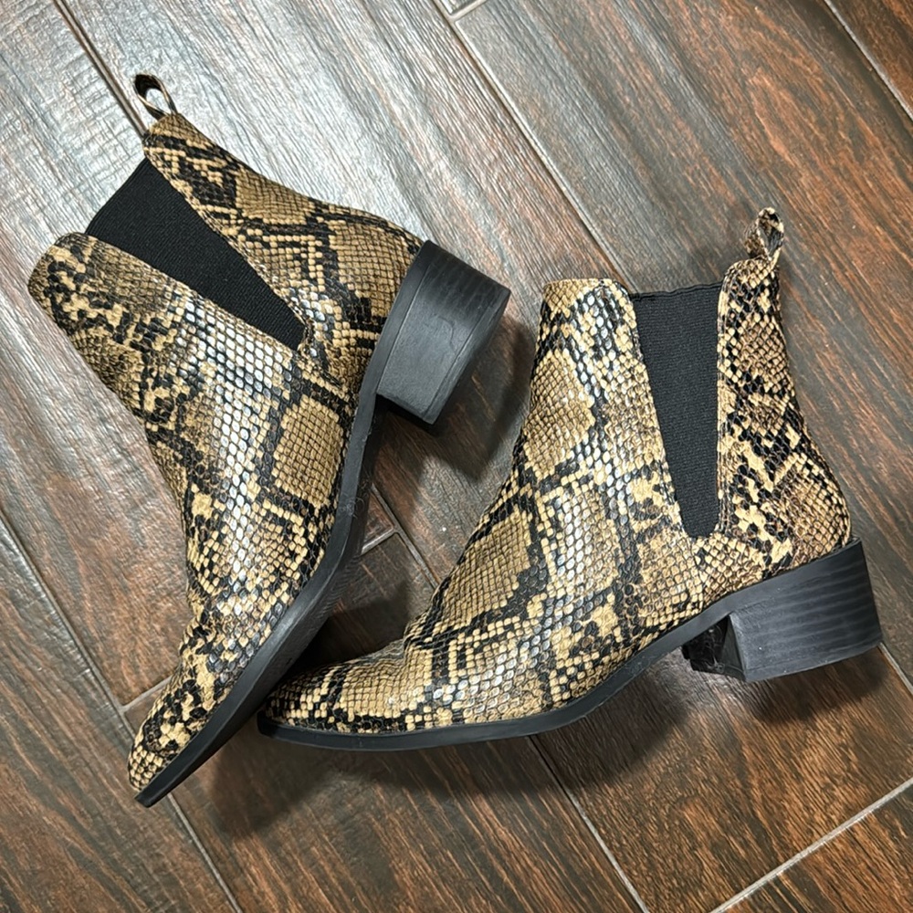 H&M snakeskin booties